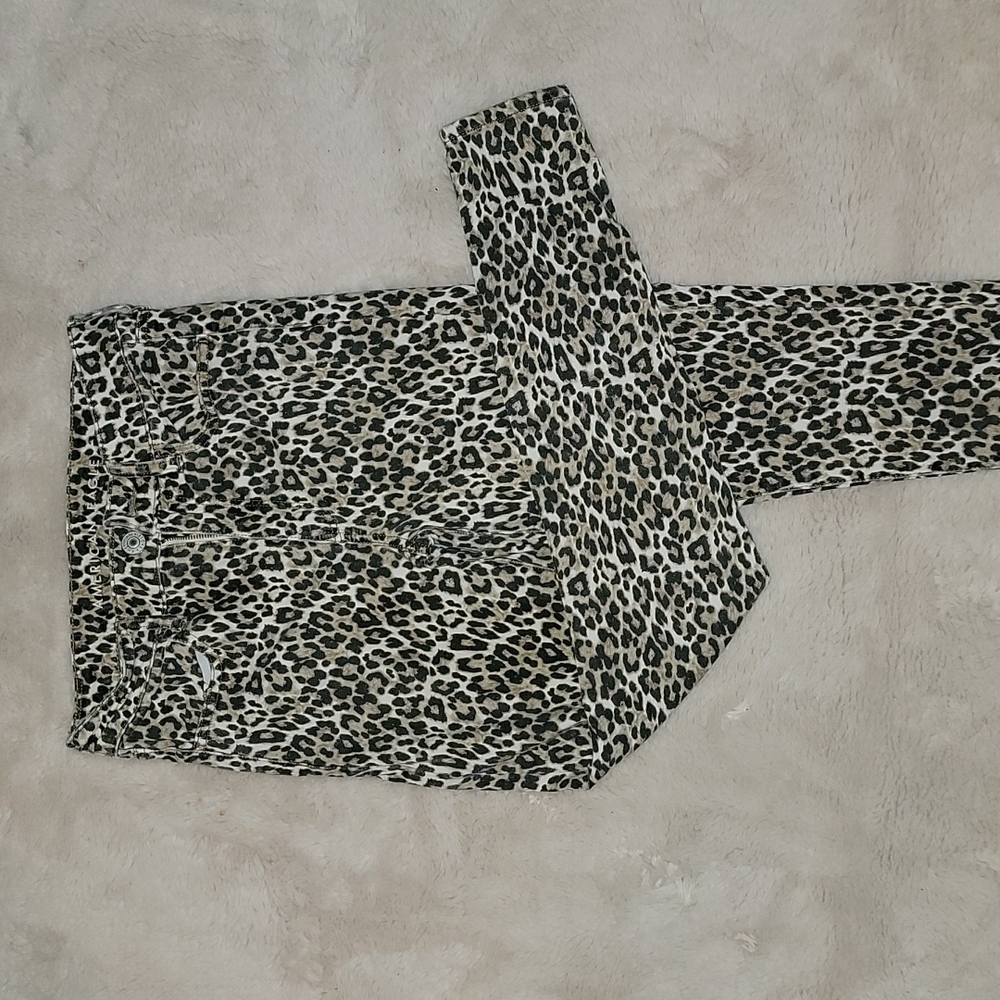 american eagle skinny leopard jeans